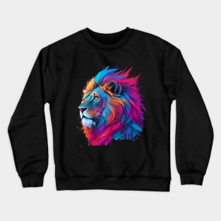 Colorful Lion Art Crewneck Sweatshirt